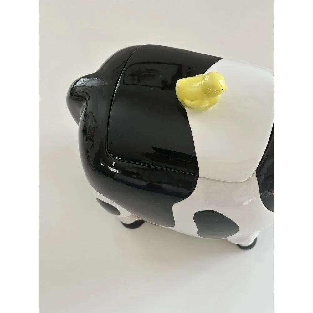 Cooks Club Kitchen Black And White Cow And Chick Vintage Cookie Jar